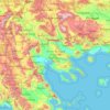 Mapa topográfico Macedonia - Thrace, altitude, relevo
