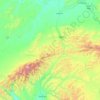 Mapa topográfico Denali, altitude, relevo