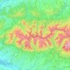 Mapa topográfico Západné Tatry / Tatry Zachodnie, altitude, relevo