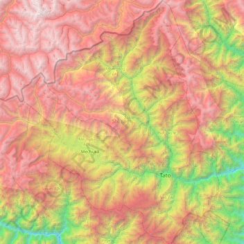 Mapa topográfico Shi Yomi, altitude, relevo