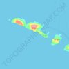 Mapa topográfico Aran Islands, altitude, relevo