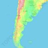 Mapa topográfico Argentina, altitude, relevo