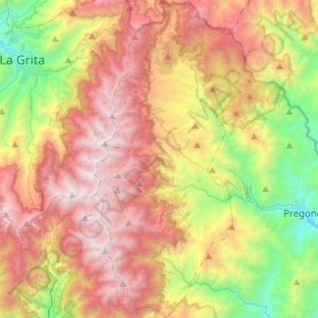 Mapa topográfico Parroquia Juan Pablo Peñaloza, altitude, relevo