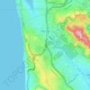 Mapa topográfico Daly City, altitude, relevo