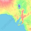 Mapa topográfico Südaustralien, altitude, relevo
