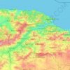 Mapa topográfico Béjaïa, altitude, relevo