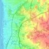 Mapa topográfico Gulpilhares, altitude, relevo