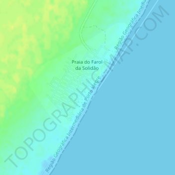 Mapa topográfico Farol da Solidão, altitude, relevo
