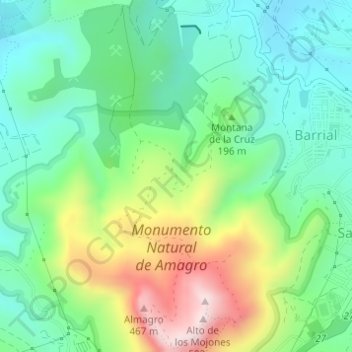 Mapa topográfico Barranco del Draguillo, altitude, relevo