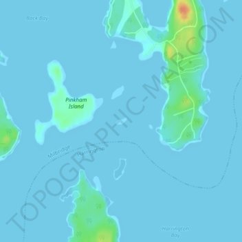 Mapa topográfico Partridge Island, altitude, relevo