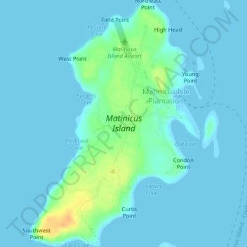 Mapa topográfico Matinicus Island, altitude, relevo