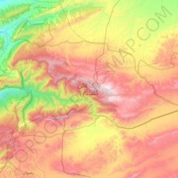 Mapa topográfico Golestan National Park, altitude, relevo