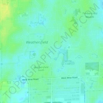 Mapa topográfico Duxbury Park, altitude, relevo