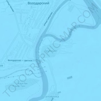 Mapa topográfico Трубный, altitude, relevo