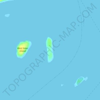 Mapa topográfico East Sister Island, altitude, relevo
