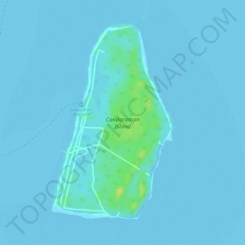 Mapa topográfico Candaraman Island, altitude, relevo
