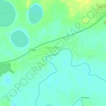 Mapa topográfico Тушнолобово, altitude, relevo