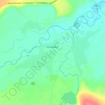 Mapa topográfico Сычёвка, altitude, relevo