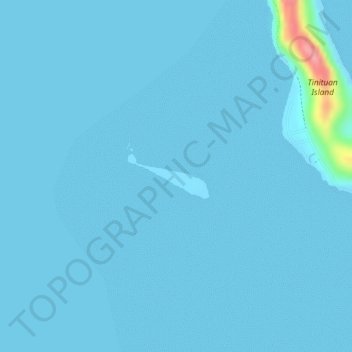 Mapa topográfico Tatay Island, altitude, relevo