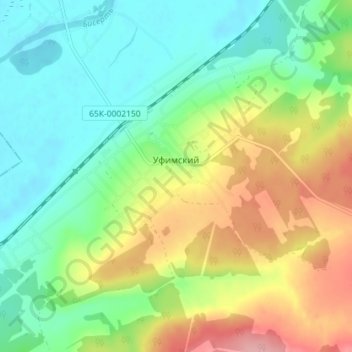 Mapa topográfico Уфимский, altitude, relevo