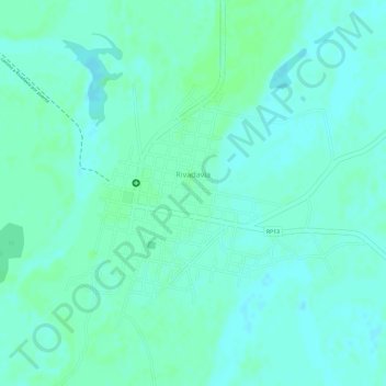 Mapa topográfico Rivadavia, altitude, relevo