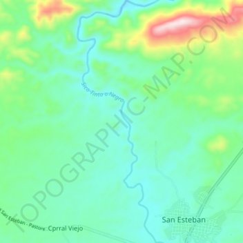 Mapa topográfico Sico Tinto o Negro, altitude, relevo