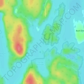 Mapa topográfico Tipperary Island, altitude, relevo