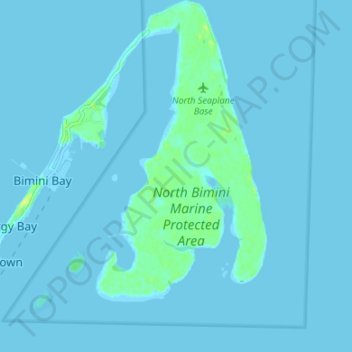 Mapa topográfico North Bimini, altitude, relevo
