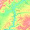 Mapa topográfico Rio Ponsul, altitude, relevo
