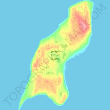 Mapa topográfico Crozier Island, altitude, relevo