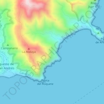 Mapa topográfico Roque Blanco, altitude, relevo