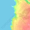 Mapa topográfico Praia da Amália, altitude, relevo
