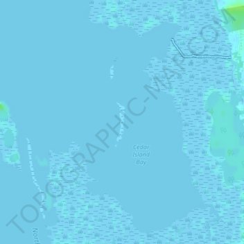 Mapa topográfico Cedar Island, altitude, relevo