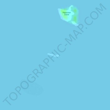 Mapa topográfico Pulaw Talam Island, altitude, relevo