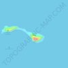 Mapa topográfico Capones Island, altitude, relevo