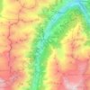 Mapa topográfico Mattertal, altitude, relevo