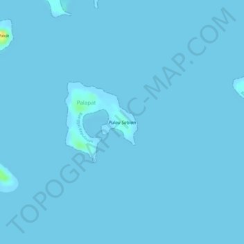 Mapa topográfico Pulau Sabian, altitude, relevo