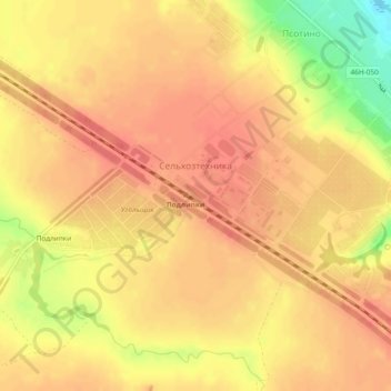 Mapa topográfico Сельхозтехника, altitude, relevo