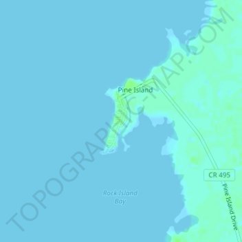Mapa topográfico Pine Island, altitude, relevo