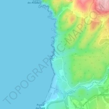 Mapa topográfico Praia do Abano (restricted), altitude, relevo