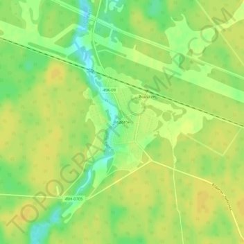 Mapa topográfico Водогон, altitude, relevo