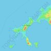 Mapa topográfico Pulau Padar, altitude, relevo