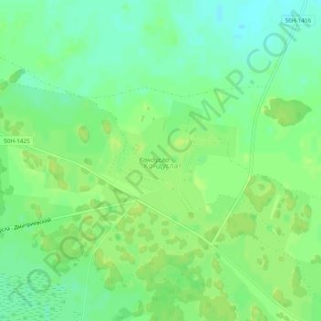 Mapa topográfico Кондусла, altitude, relevo