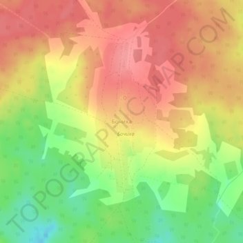 Mapa topográfico Бочиха, altitude, relevo