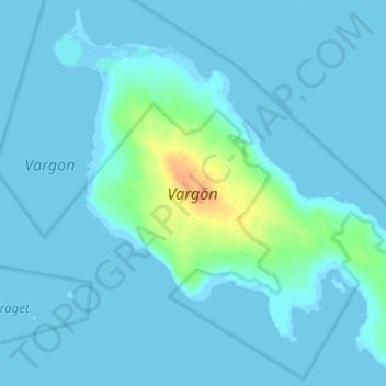 Mapa topográfico Vargön, altitude, relevo