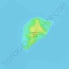 Mapa topográfico Hermana Menor Island, altitude, relevo