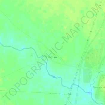 Mapa topográfico Нестерова, altitude, relevo