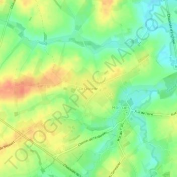 Mapa topográfico La Croisette, altitude, relevo