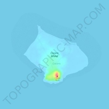 Mapa topográfico Cocoro Island, altitude, relevo