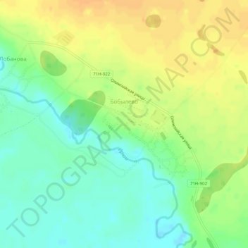 Mapa topográfico Бобылево, altitude, relevo